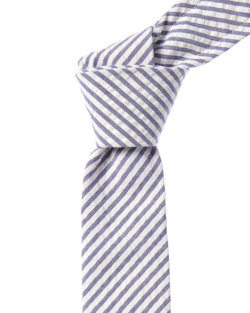 Thom Browne Blue Stripe Tie In Blue