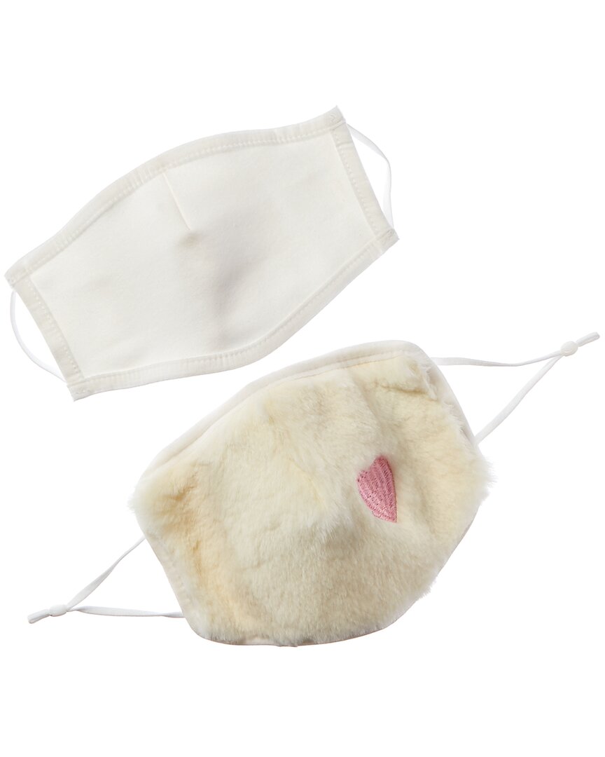 Adrienne Landau 2pc Face Warmer & Cloth Face Mask Set In White
