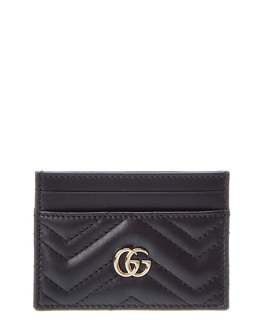 Gucci Gg Marmont Leather Card Case In Black