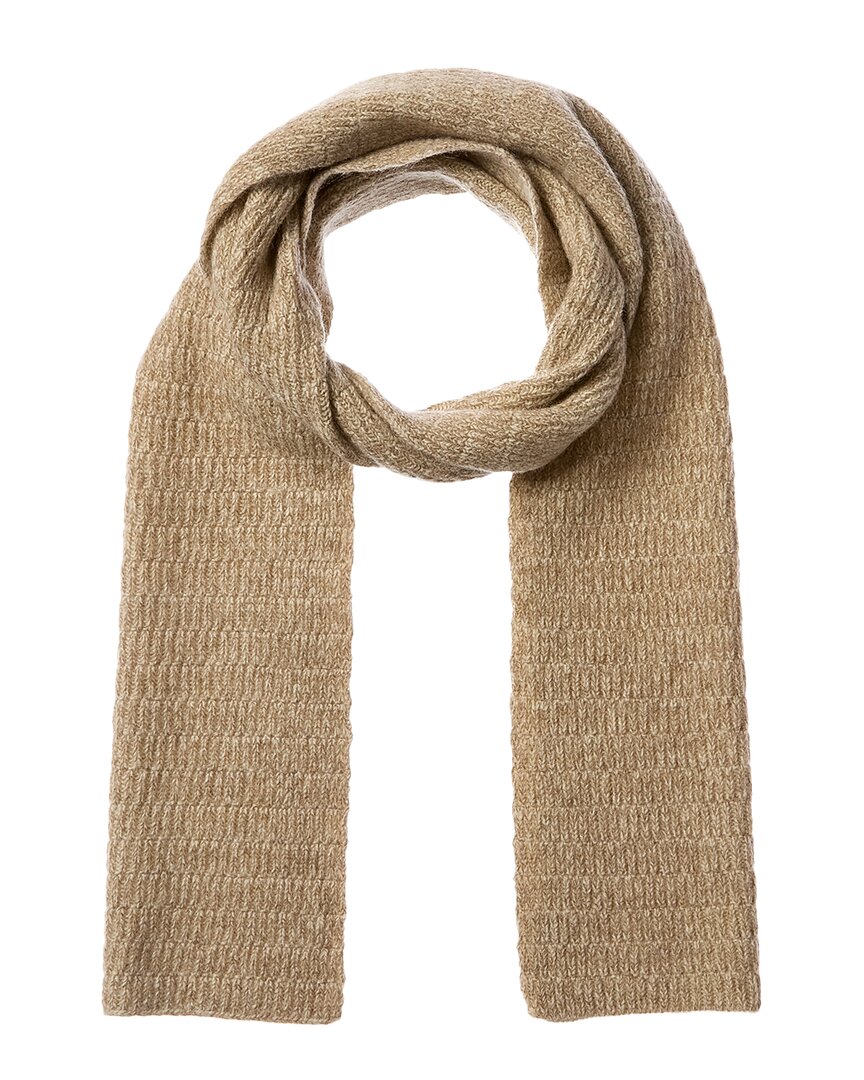 Portolano Ribbed Wool & Cashmere-blend Scarf In Brown