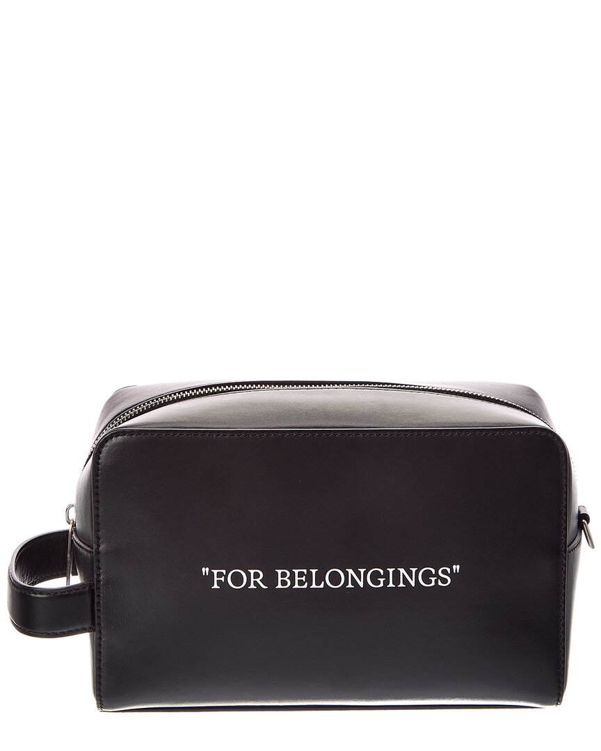 Off-white ™ Bookish Leather Pouch In Black