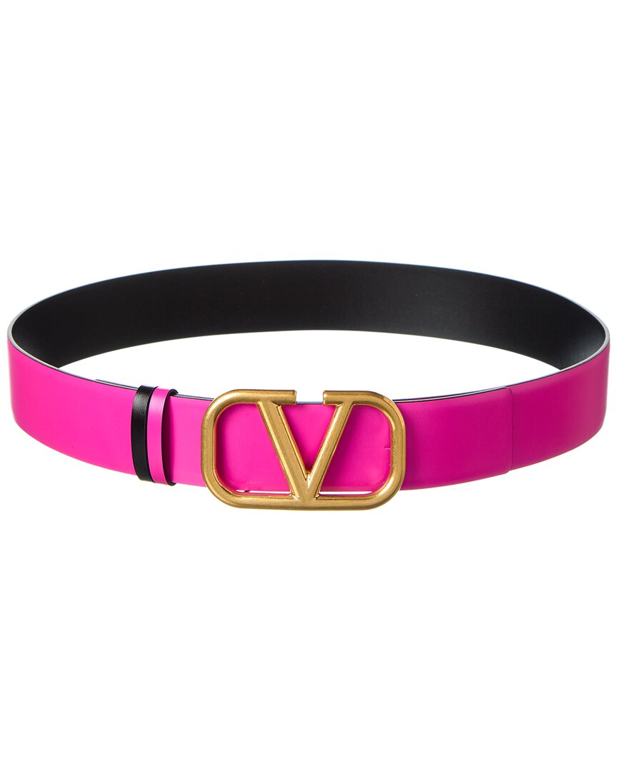 Valentino Vlogo 40mm Reversible Leather Belt, 6 / Black