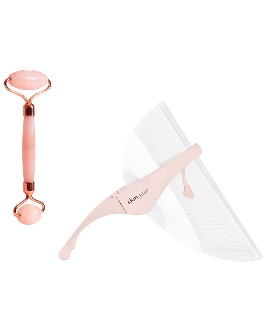 Skingear Led Face Shield & Rose Quartz Roller In Pink
