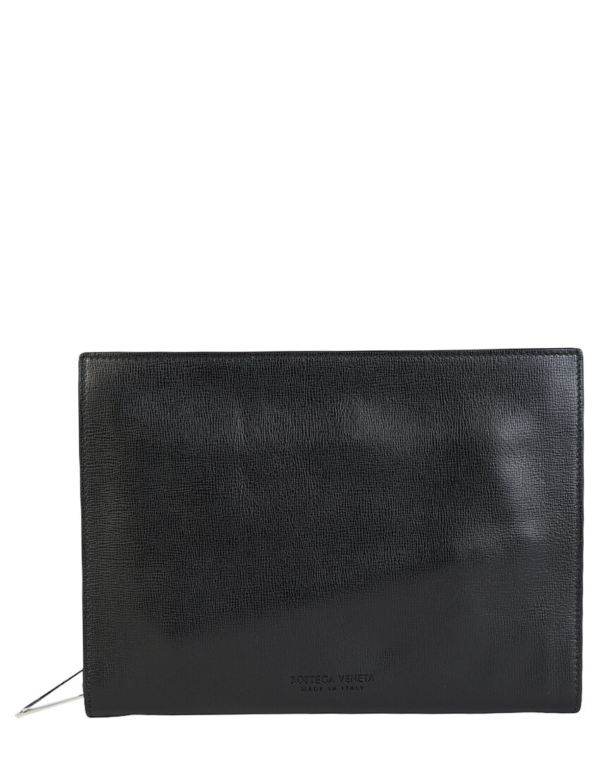 Bottega Veneta Embossed Leather Pouch In Black