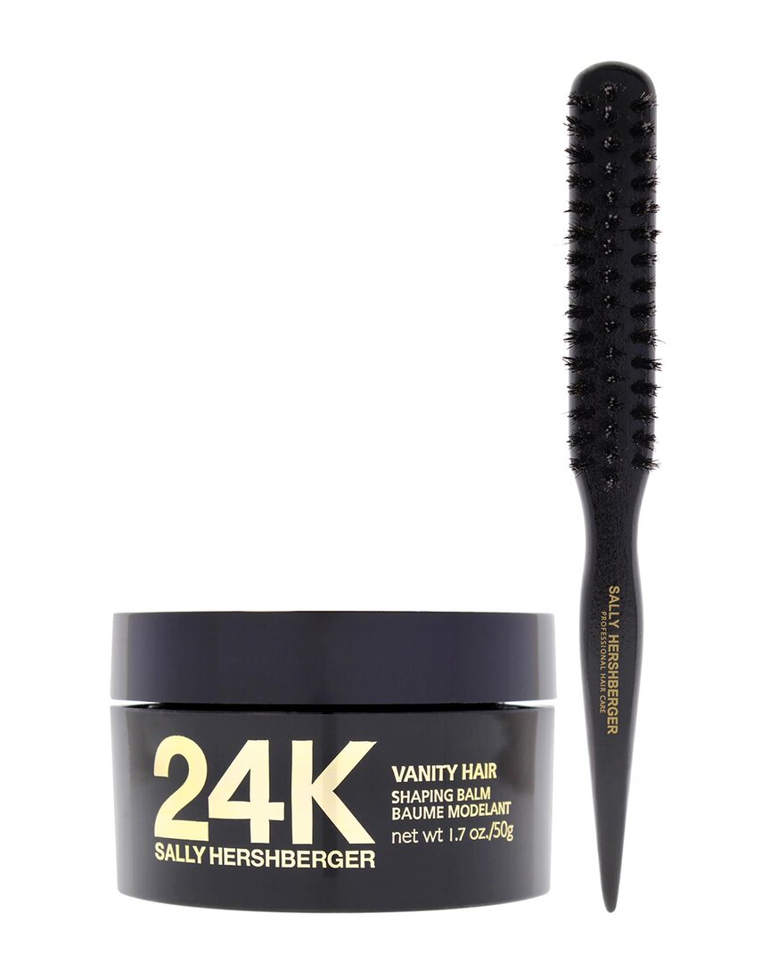 Sally Hershberger Unisex 2pc 24k Vanity Hair Shaping Balm & Teasing Brush Kit