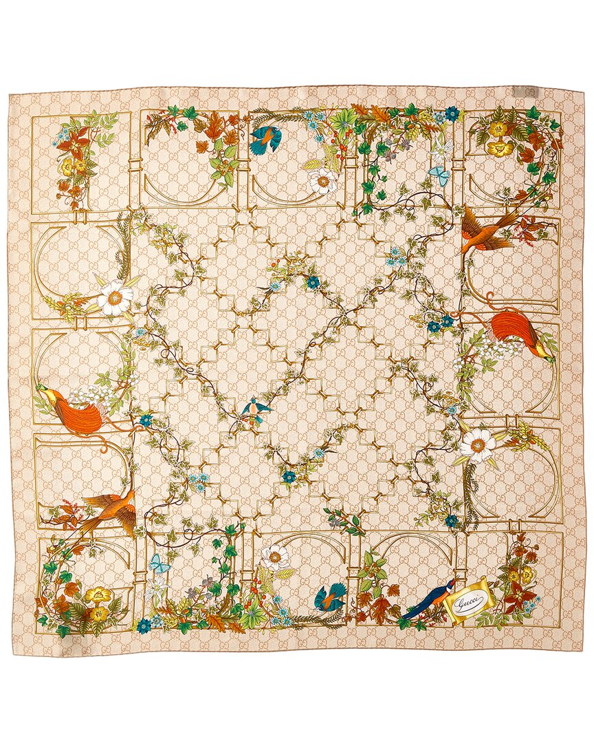 Gucci Printed Silk Scarf In Multi