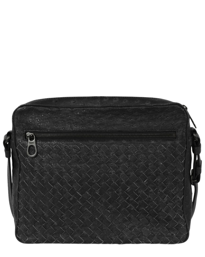 Bottega Veneta Intrecciato Leather Messenger Bag In Black | ModeSens