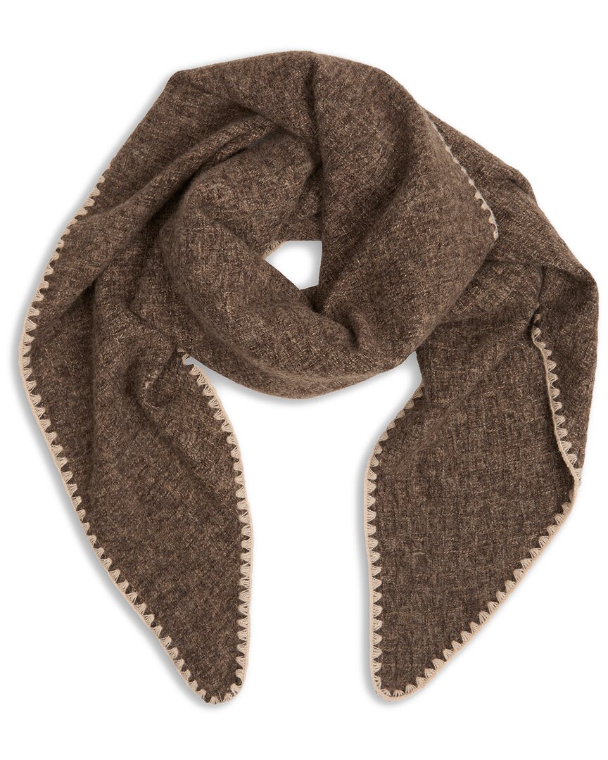 Saachi Knitted Triangle Shawl In Brown