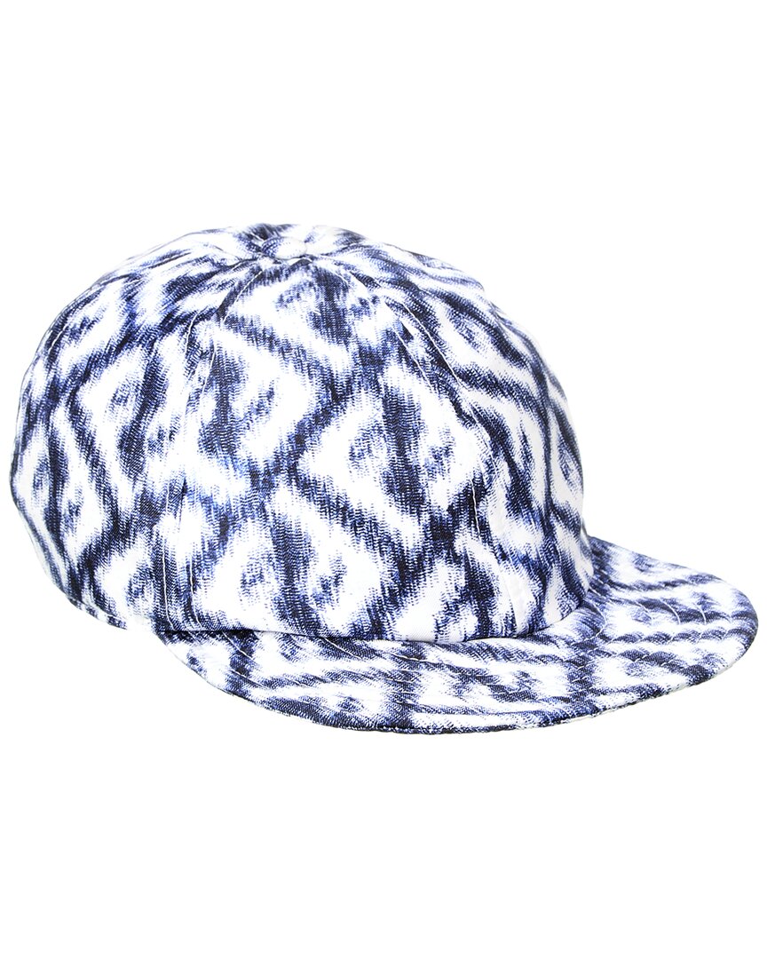 Shop Fendi Silk Baseball Cap In Blue