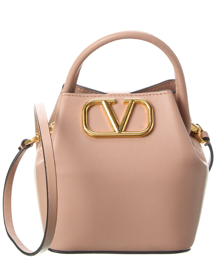 VALENTINO V-Logo Large Grained-Leather Tote Bag