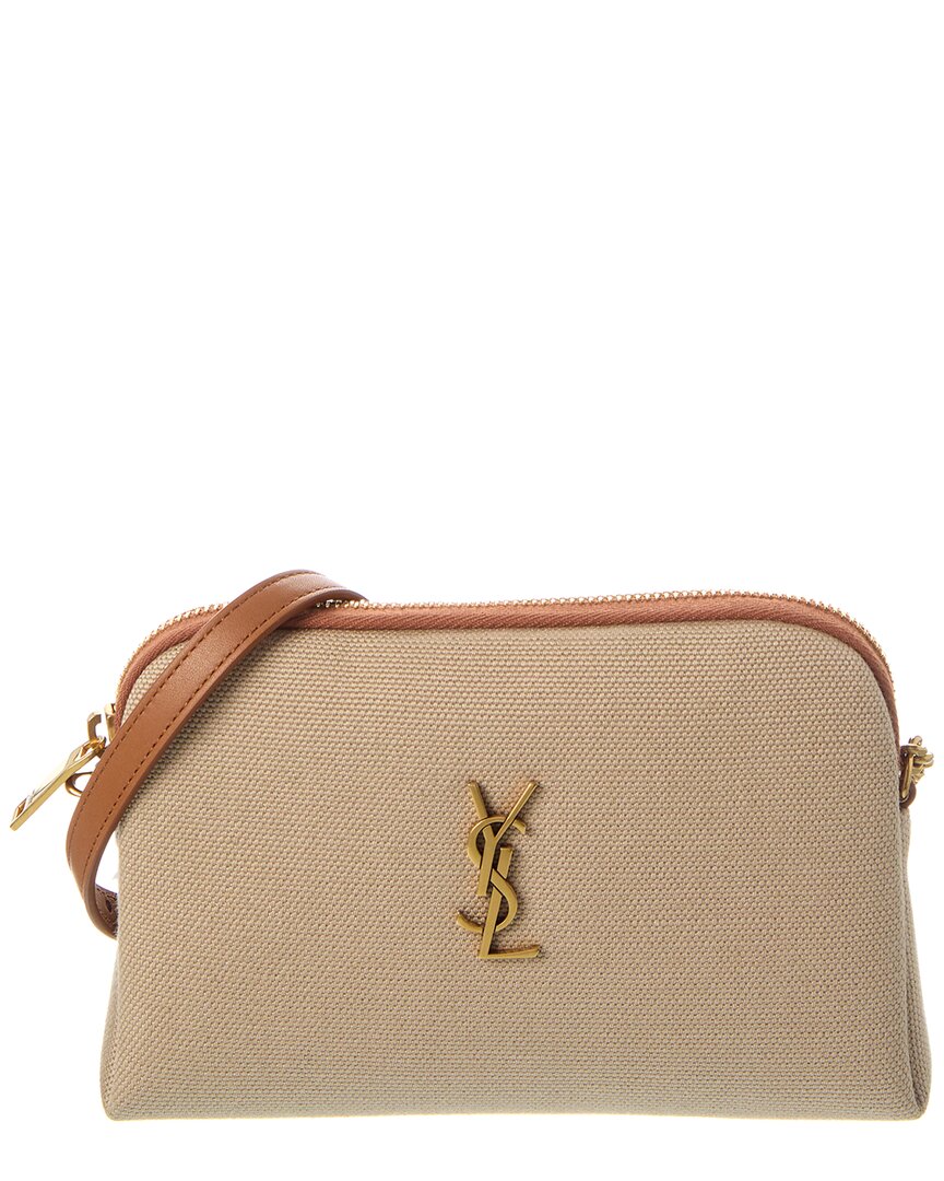 Saint Laurent Gaby Mini Ysl Crossbody Bag In Canvas & Leather In Blue