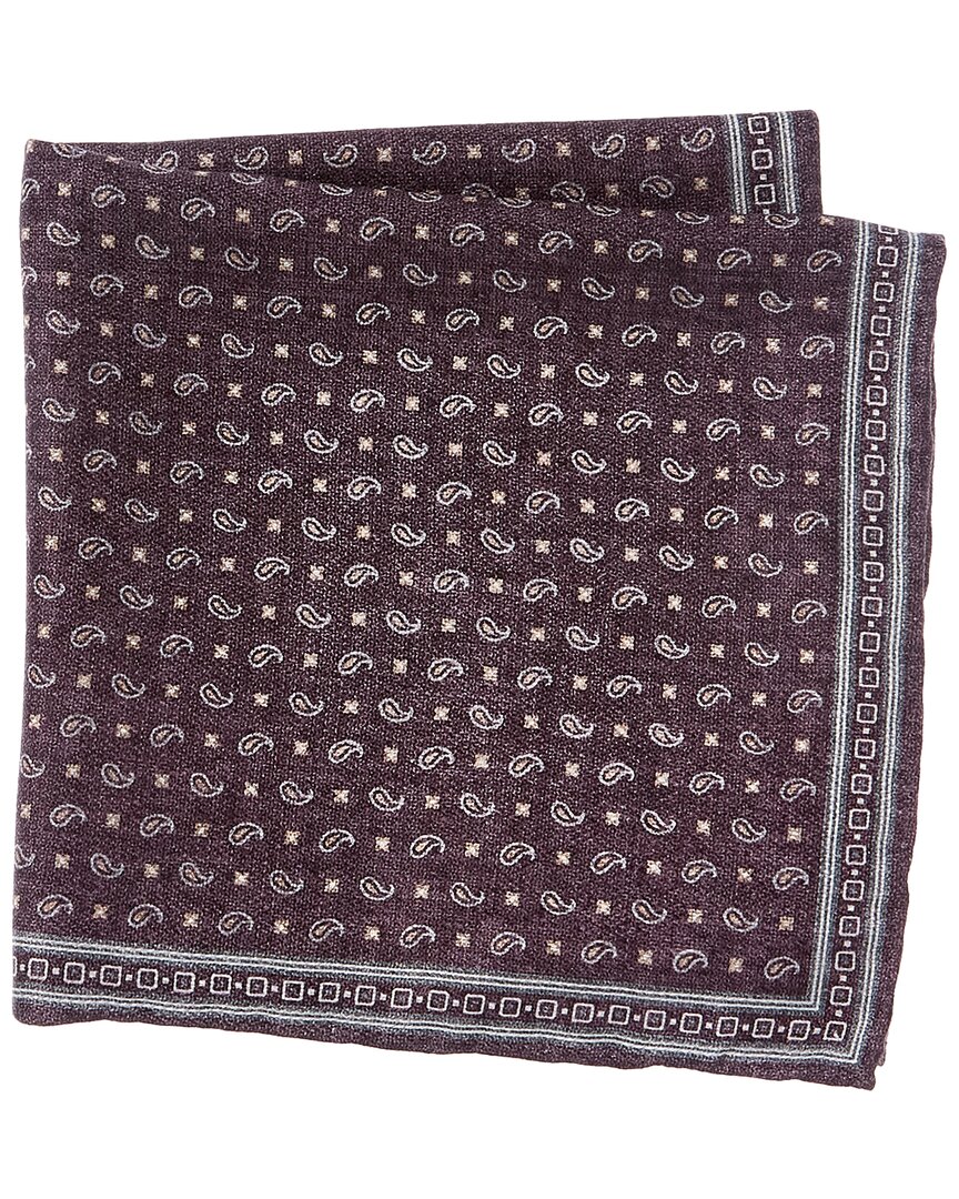 Brunello Cucinelli Silk Pocket Square In Brown