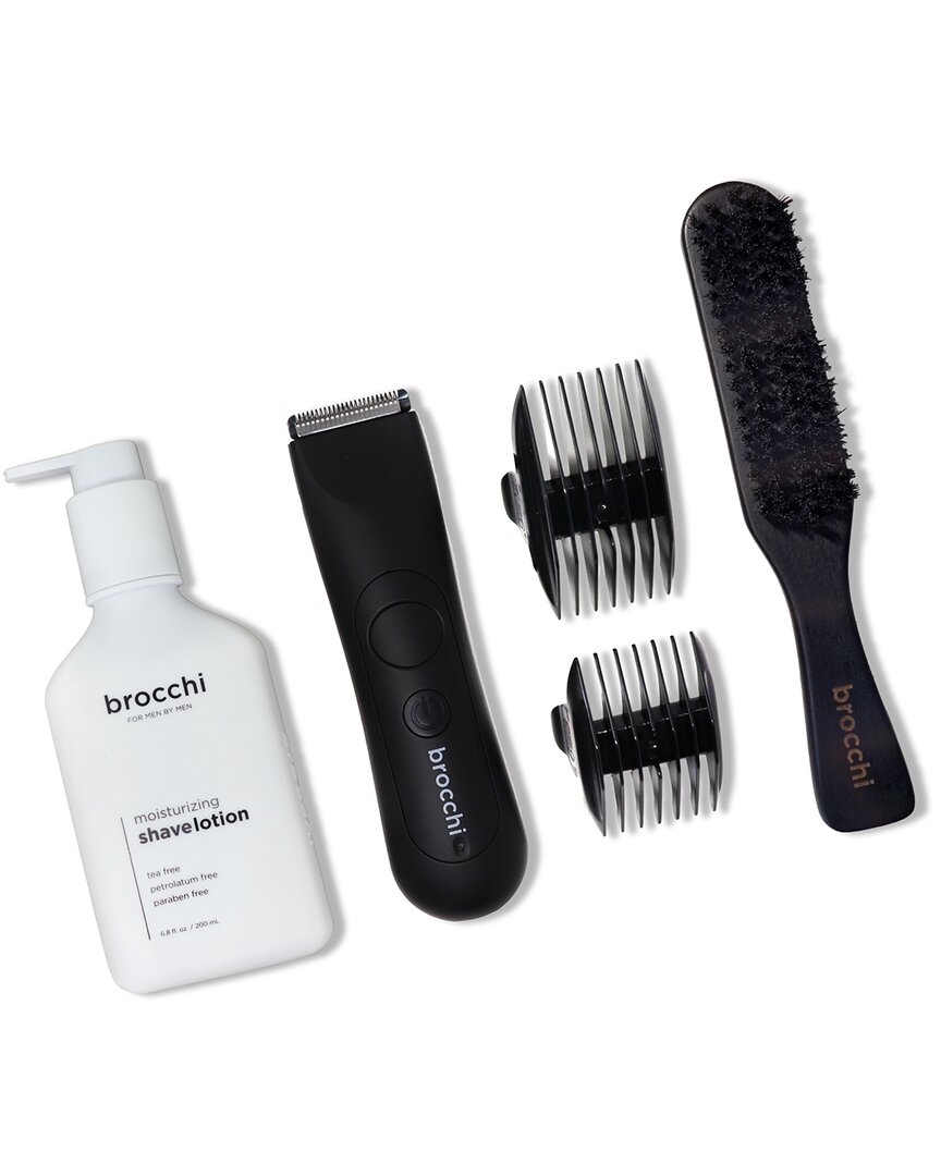 Sebastian Brocchi Brocchi Waterproof Usb Trimmer, Polishing Brush & Moisturizing Shave Lotion Bundle