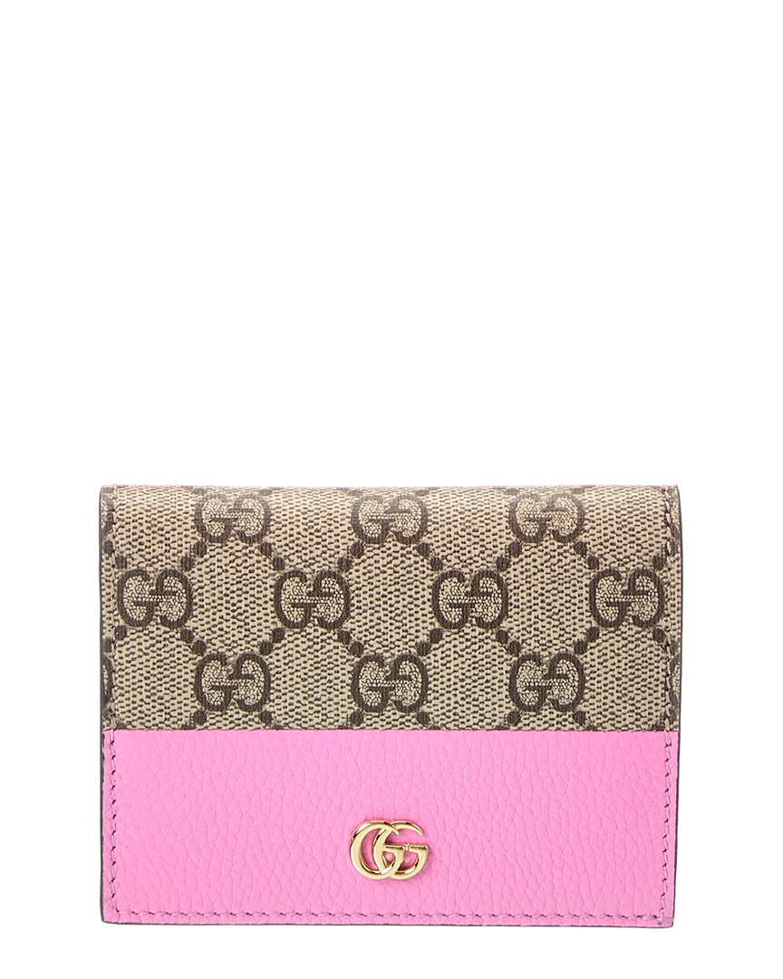 Gucci Gg Marmont Canvas & Leather Card Case In Multi