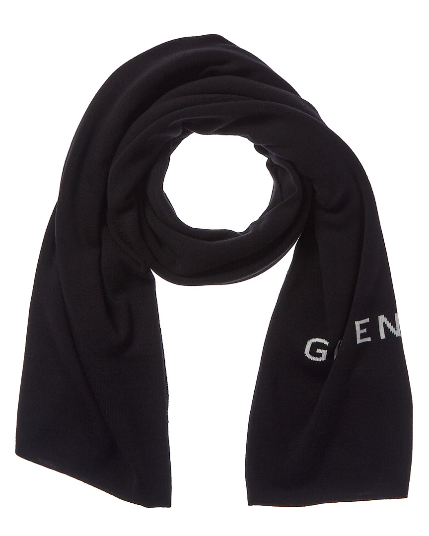 Givenchy Logo Wool Scarf Women's Black | eBay