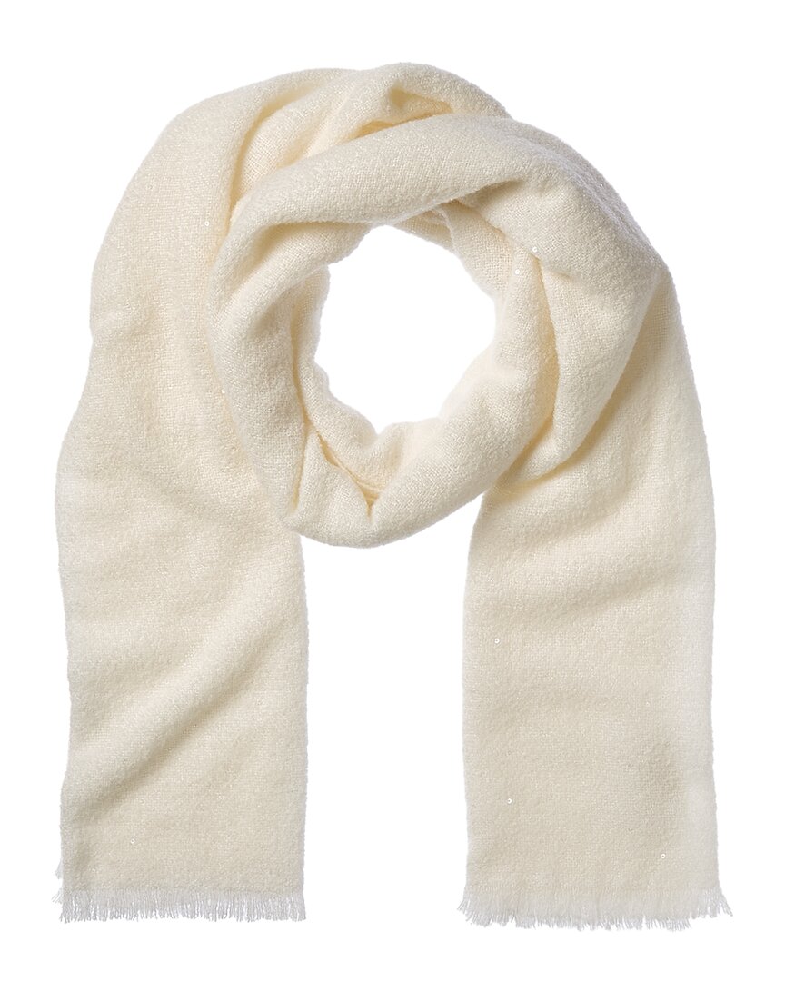 Brunello Cucinelli Silk Scarf In White