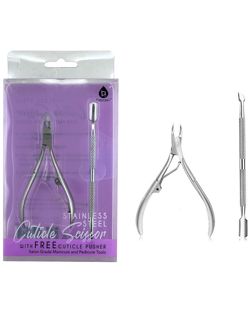 Pursonic Pro Cuticle Scissor & Manicure Combo In White