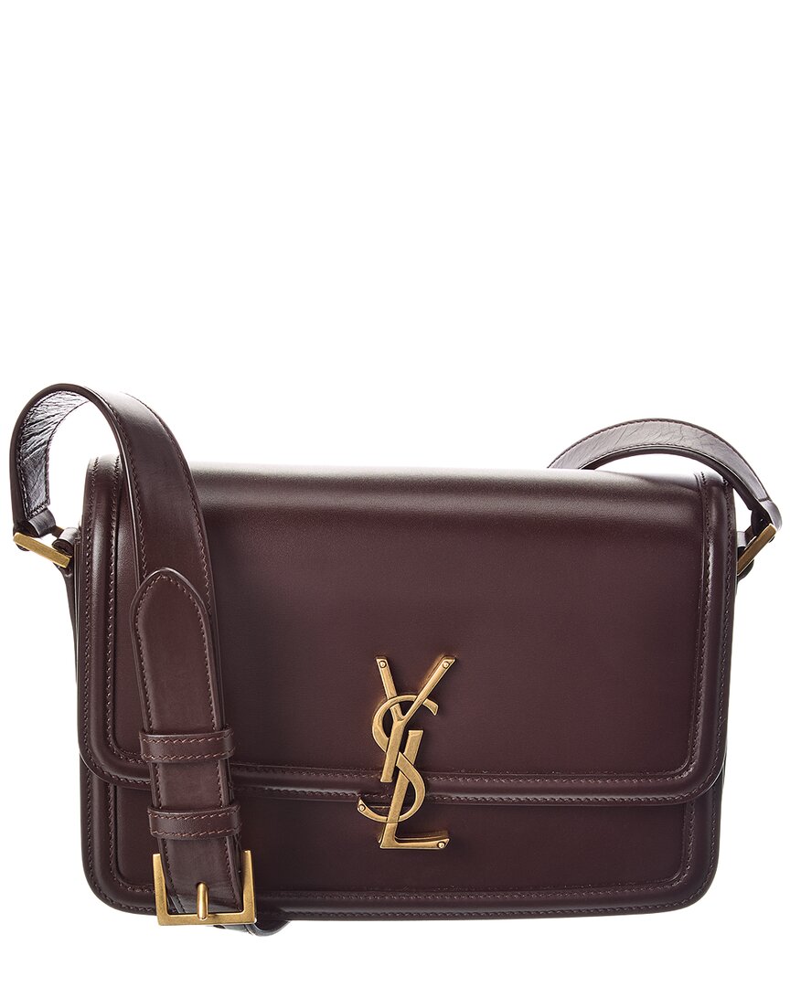 Saint Laurent Solferino Medium Leather Satchel In Brown
