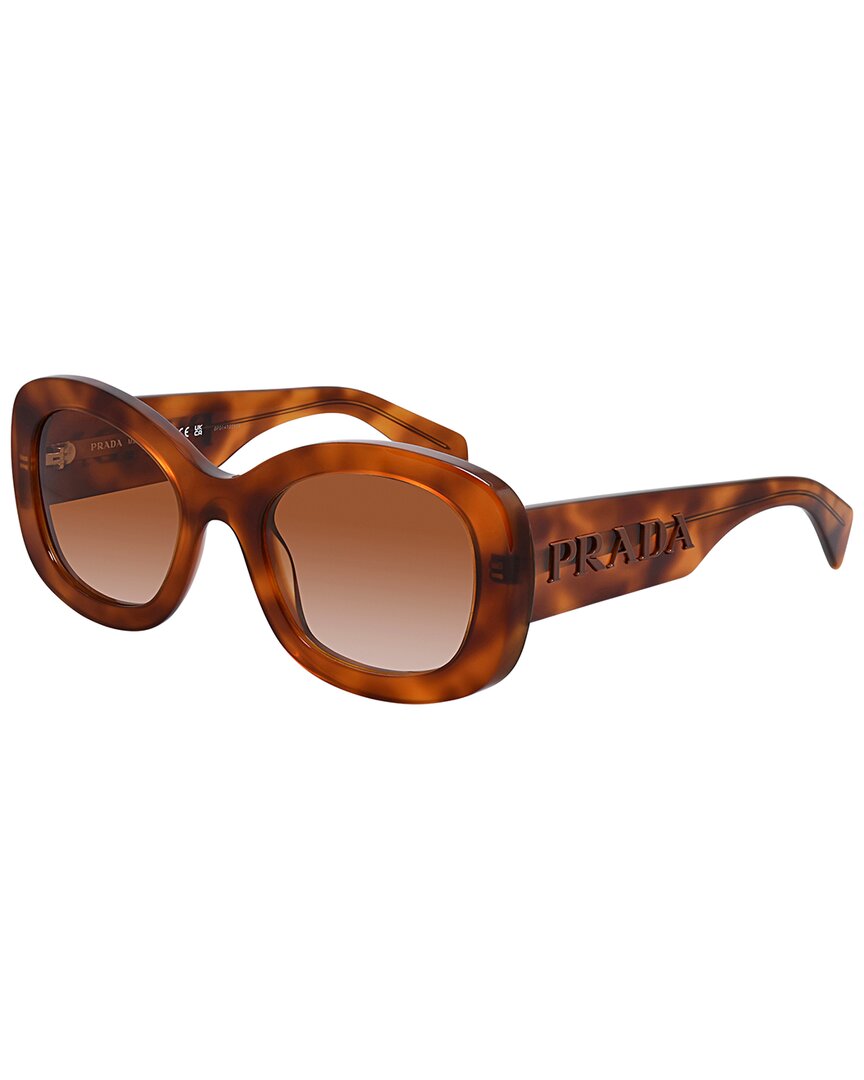 Prada Woman Sunglass PR A13S - Frame color: Cognac Tortoise, Lens color: Cognac Sfumato Ninfea - Image 3