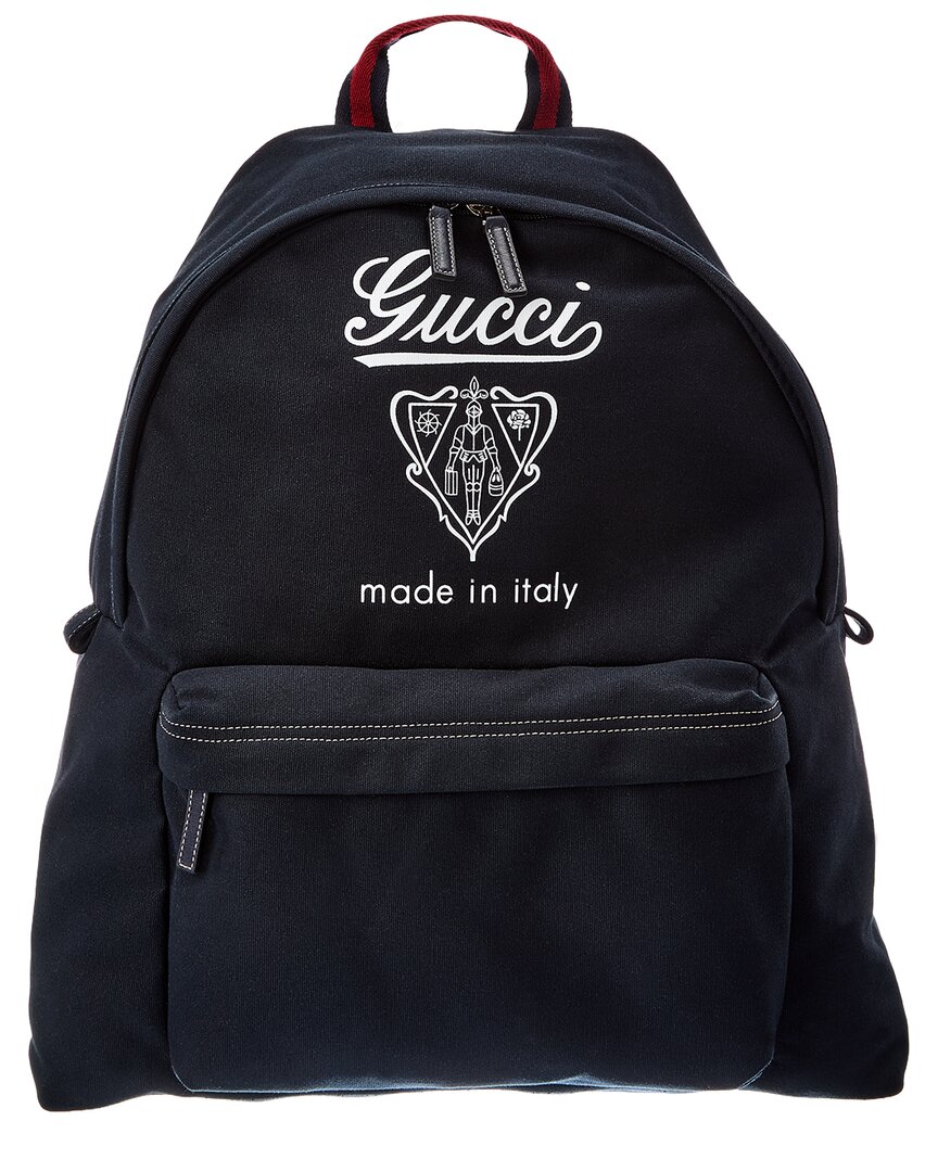 Gucci Canvas Backpack In Blue