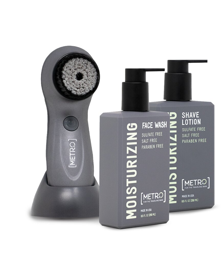Metro Man Face Wash And Shave Lotion Set - 250ml + Usb Facial Brush