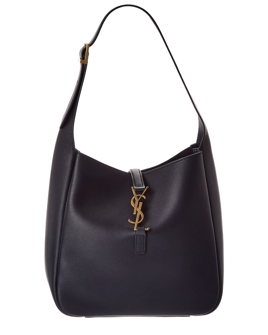 Saint Laurent Le 5 A 7 Small Leather Hobo Bag In Blue