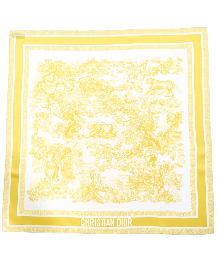 Dior Viera Toile De Jouy Soleil Scarf In Yellow