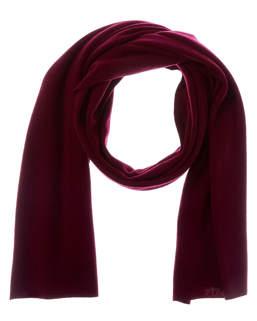 Sofia Cashmere Sofiacashmere Full Needle Rib Wool & Cashmere-blend Scarf In Burgundy