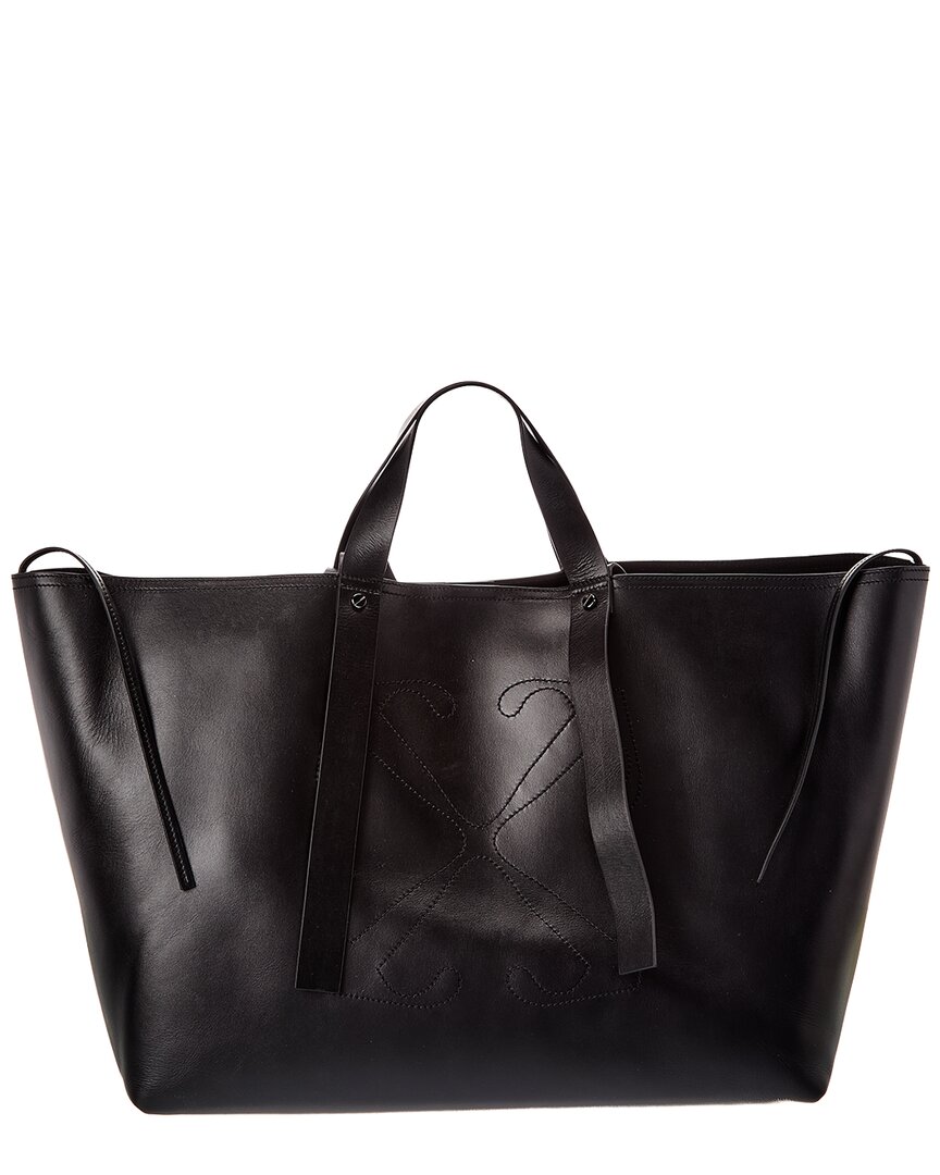 Off-white ™ Day Off Large Leather Tote In Black