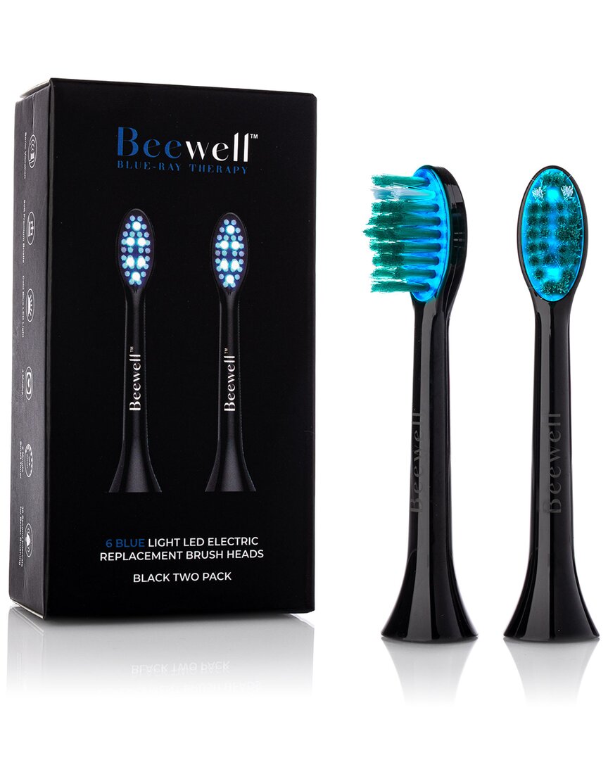 Beewell Blue Led Light Therapy Toothbrush Replacement In Black