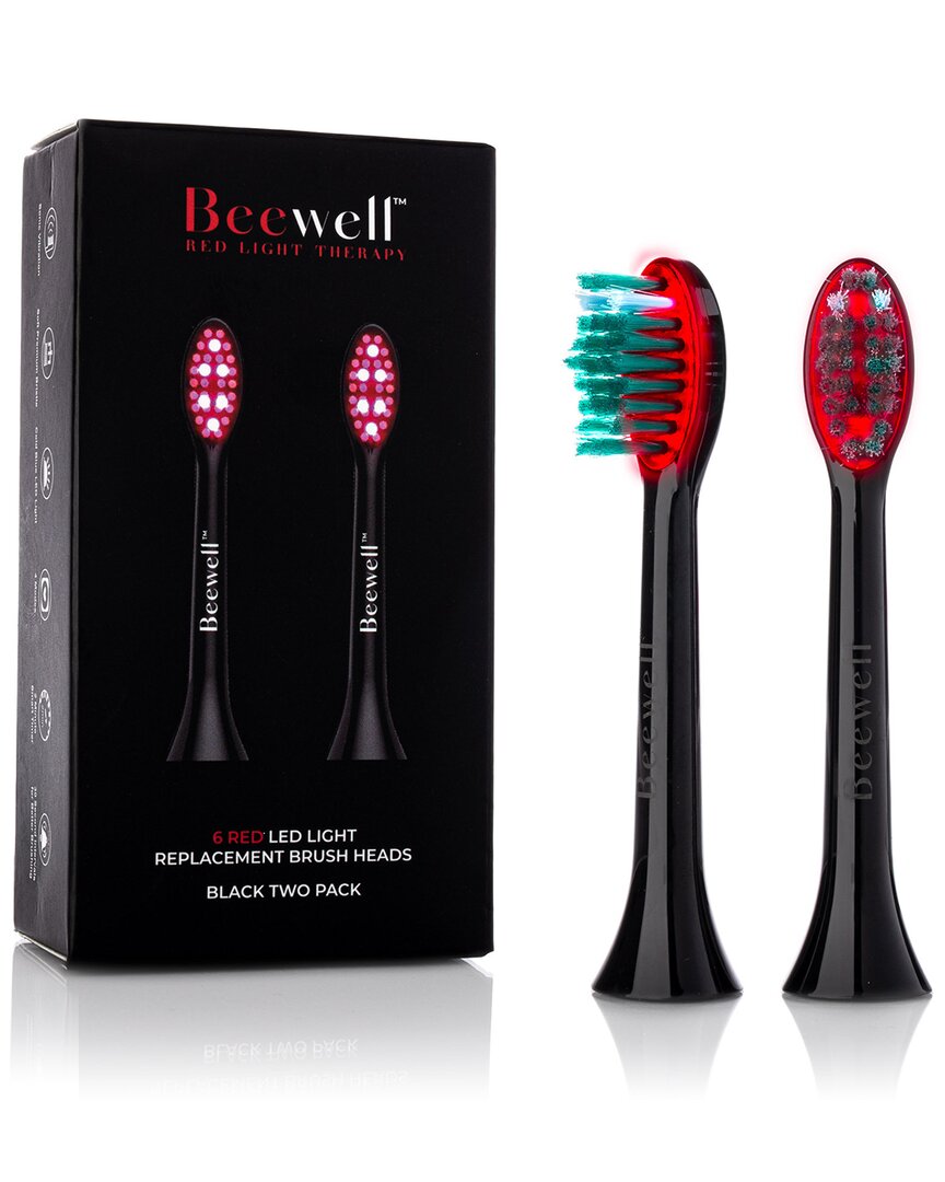Beewell Red Led Light Therapy Toothbrush Replacement In Black