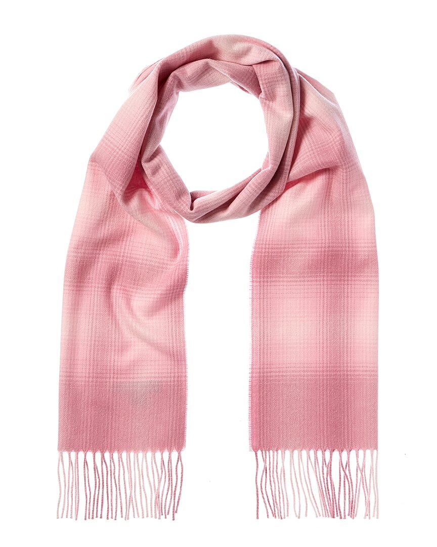 Amicale Cashmere Ombre Windowpane Cashmere Scarf In Pink