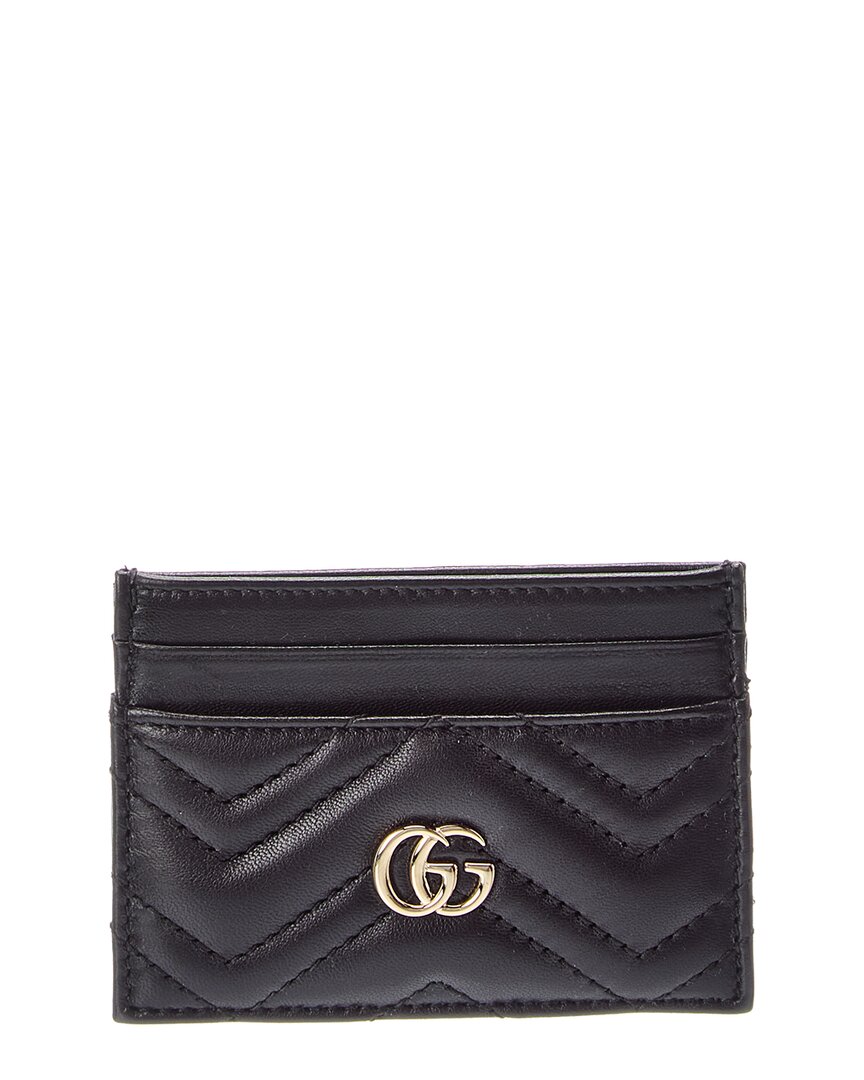 Gucci Gg Marount Leather Card Case In Black
