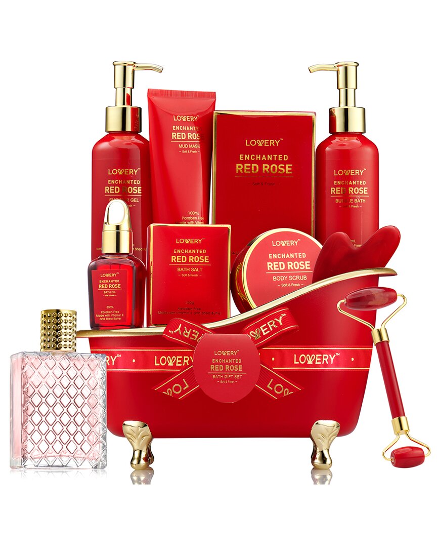 Lovery Luxe 11pc Red Rose Bath & Body Set