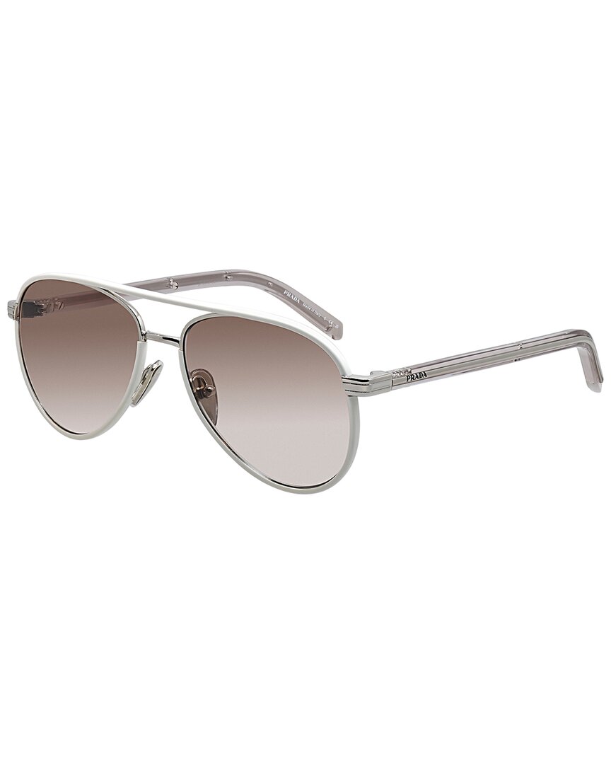 Prada Women's Silver/Brown 56Mm Sunglasses
