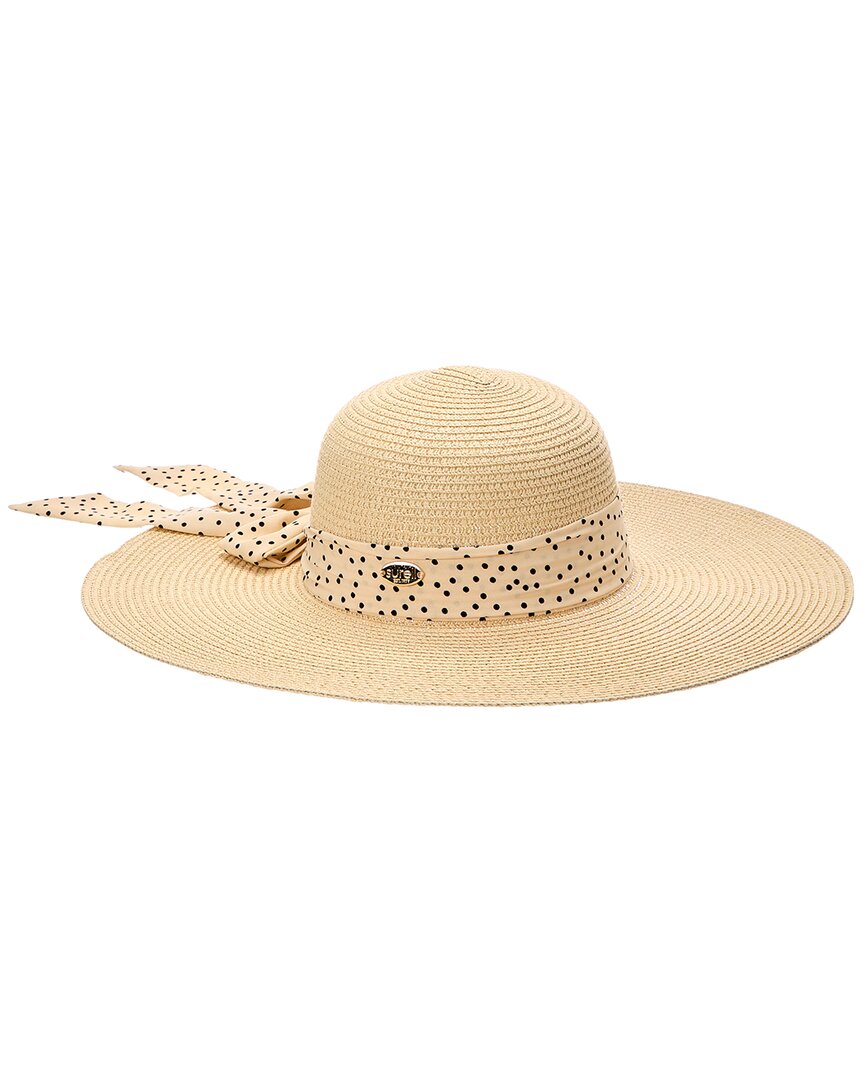 Surell Accessories Bow Straw Sun Hat In Neutral