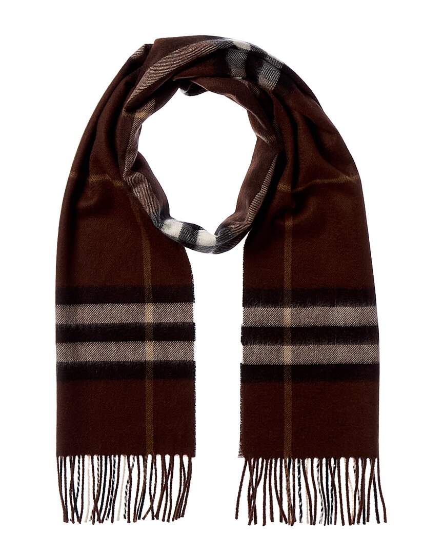 Burberry Check Cashmere Scarf In Brown