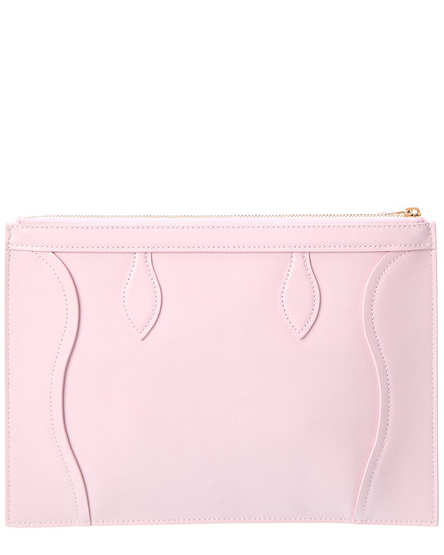 Celine Medium Leather Pouch In Pink