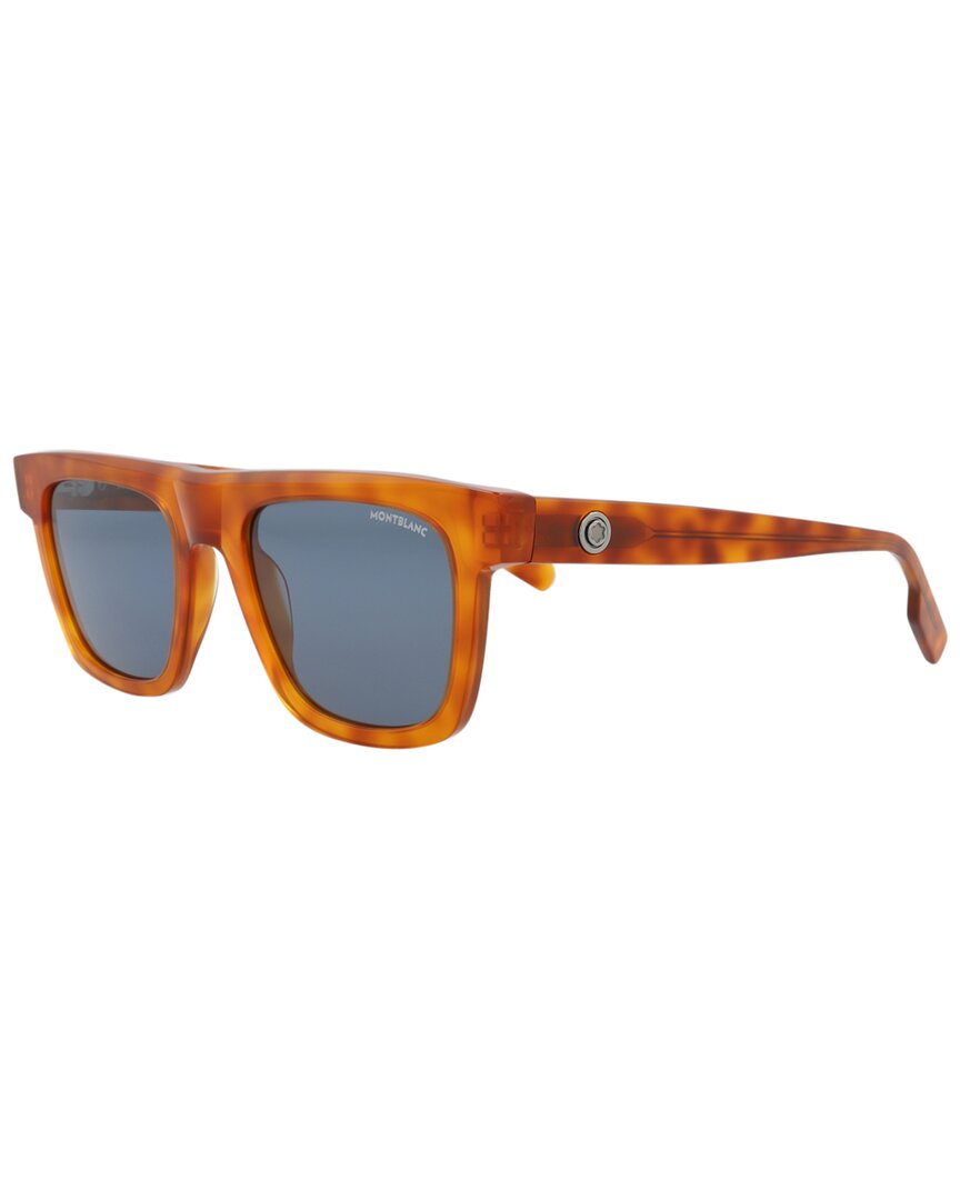 Montblanc Tortoiseshell-effect Square-frame Sunglasses In Brown
