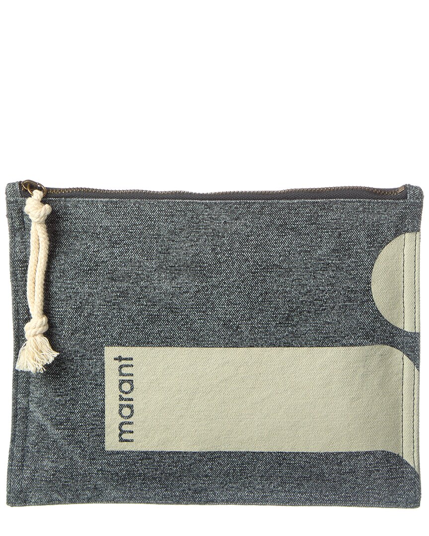 Isabel Marant Netia Canvas Clutch In Black