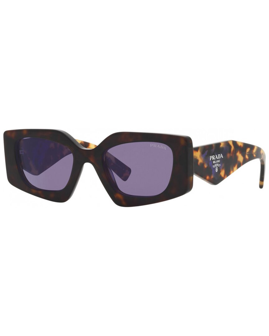 Prada Low Bridge Square Women's Sunglasses, Pr 23ysf In Brown