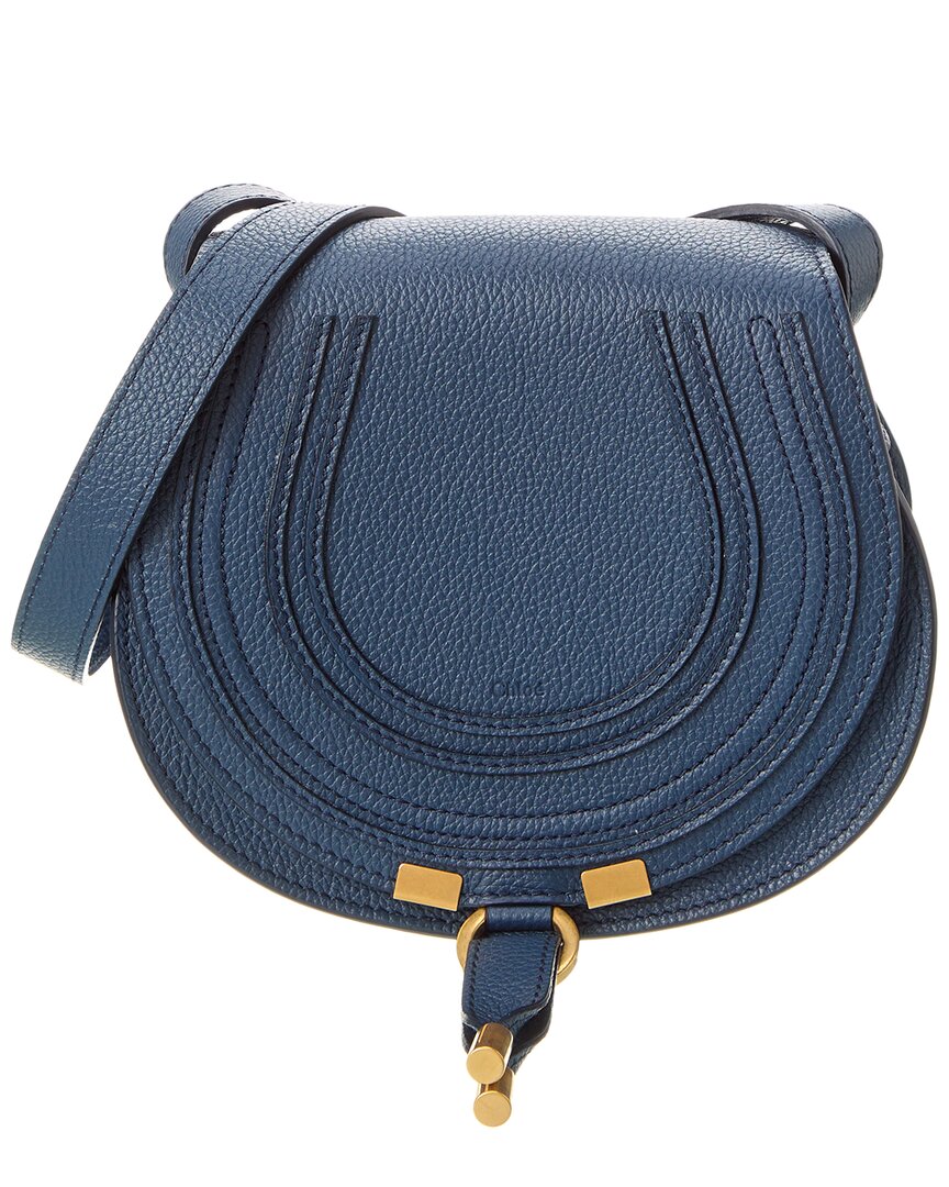 Chloé Marcie Small Leather Shoulder Bag With Logo Engraving