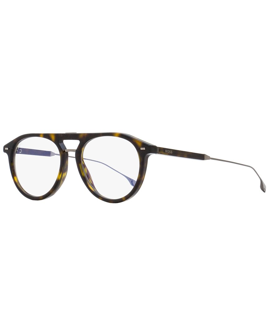 Hugo Boss Men's Blue Block Eyeglasses B1358 086 Ha In Brown