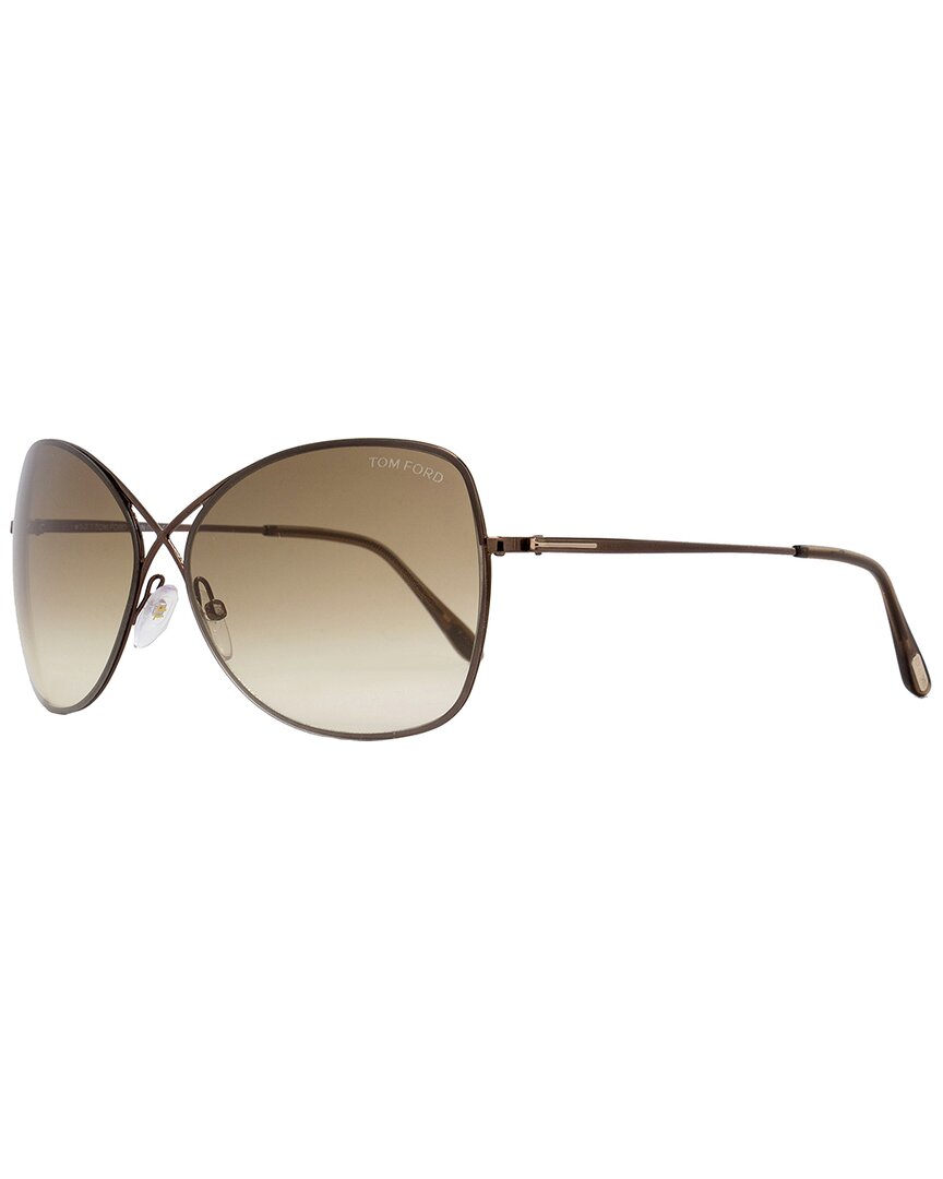 Tom Ford Women's Butterfly Sunglasses Tf250 Colette 48f Shiny Dark Brown 63mm