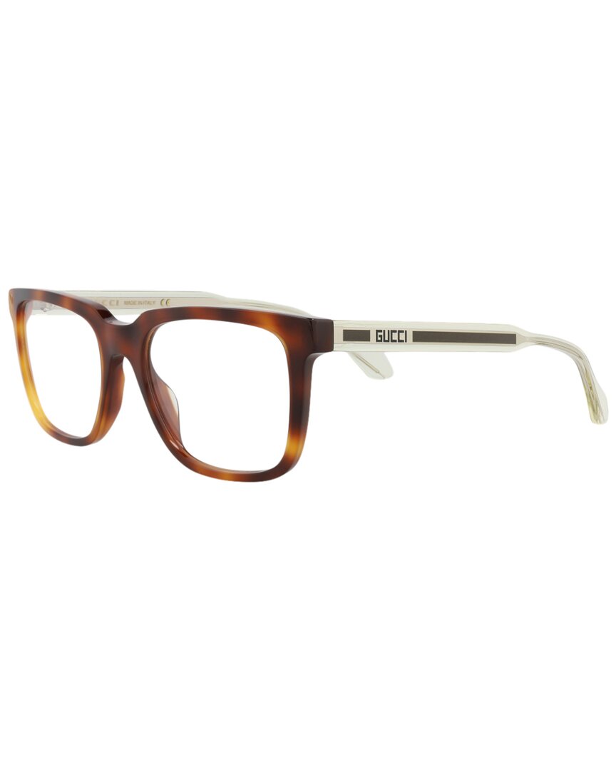 Gucci Men's Brown Rectangular Eyeglass Frames Gg0490o 003 In Brown