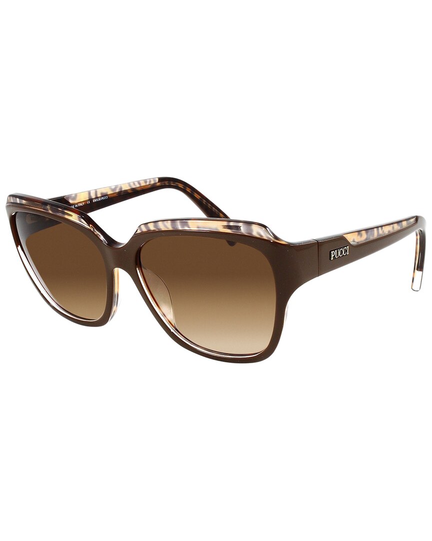 Emilio Pucci Women's Ep686s 57mm Sunglasses In Brown