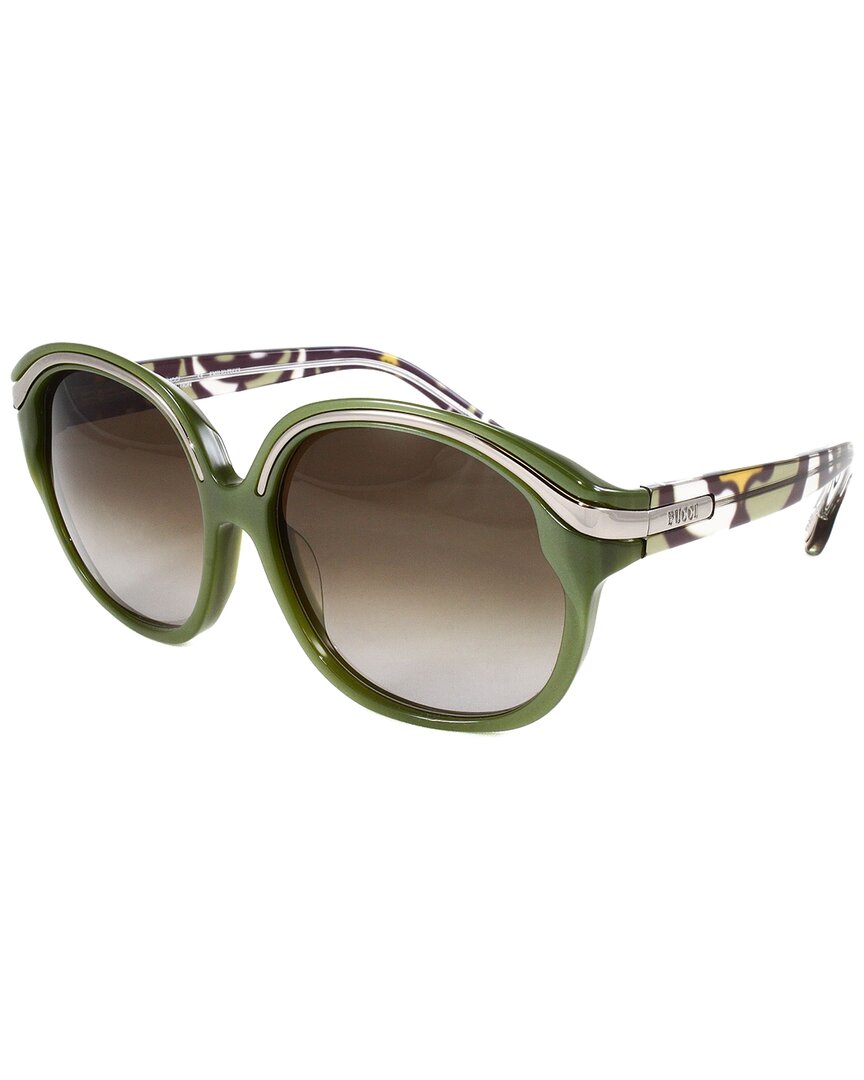 Shop Emilio Pucci Women's Ep689s 59mm Sunglasses In Green