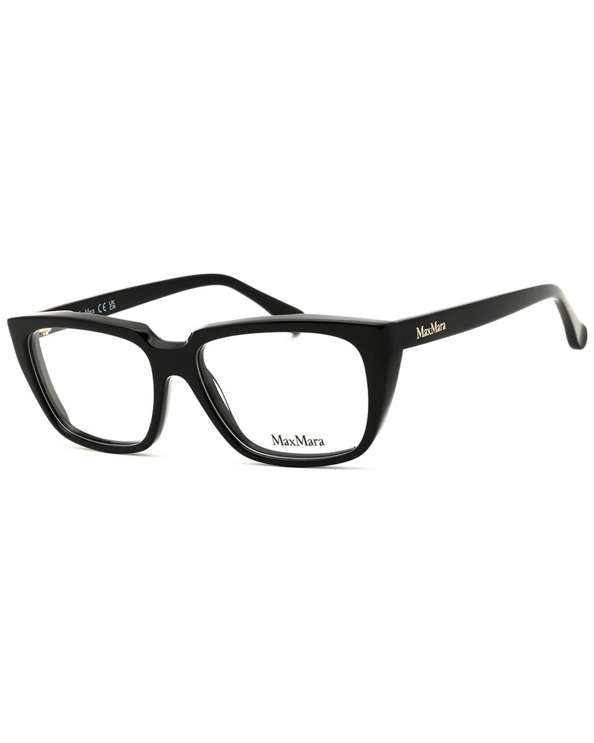 Max Mara Ladies Black Rectangular Eyeglass Frames Mm5112 In Black