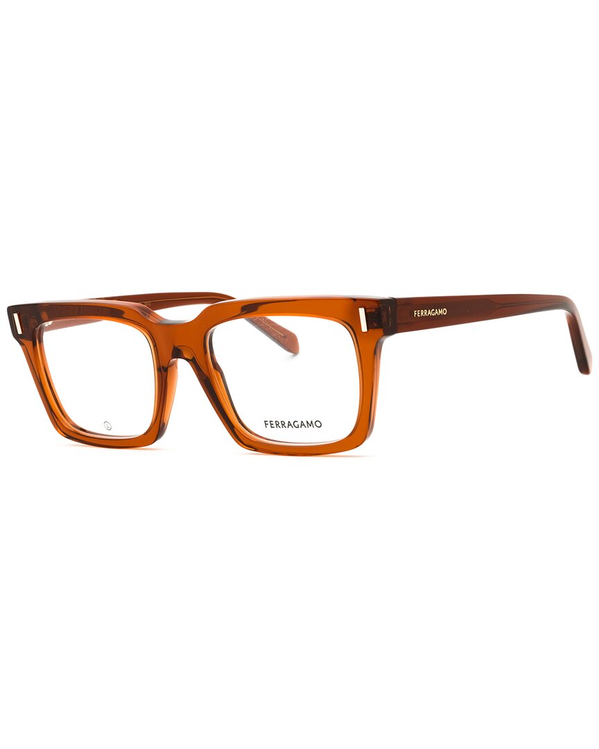 Ferragamo Rectangular Acetate Eyeglasses 53mm In Brown
