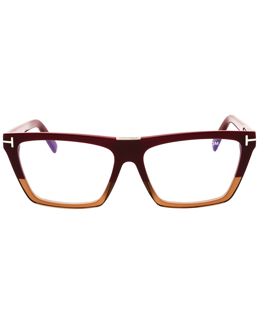 Tom Ford Ladies Multi-color Rectangular Eyeglass Frames Ft5912b In Purple